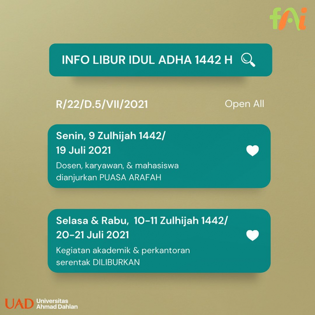 Edaran Universitas Ahmad Dahlan Perihal Libur Idul Adha H Hot Sex Picture