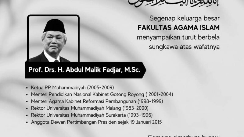 Berita Lelayu: Prof. Drs. H. Abdul Malik Fadjar, M.Sc.
