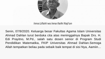 Berita Lelayu: Bapak Drs. H. Edi Prayitno, M.Pd.