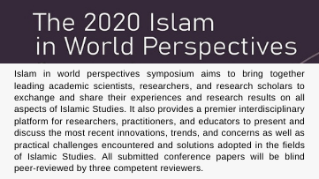 Info Kegiatan: Islam in World Perspectives Symposium 2020