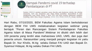 Webinar BEM FAI UAD X BEM FAI UMS