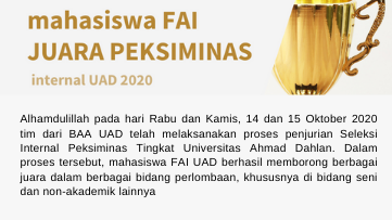 Mahasiswa FAI Borong Juara di Peksiminas UAD 2020