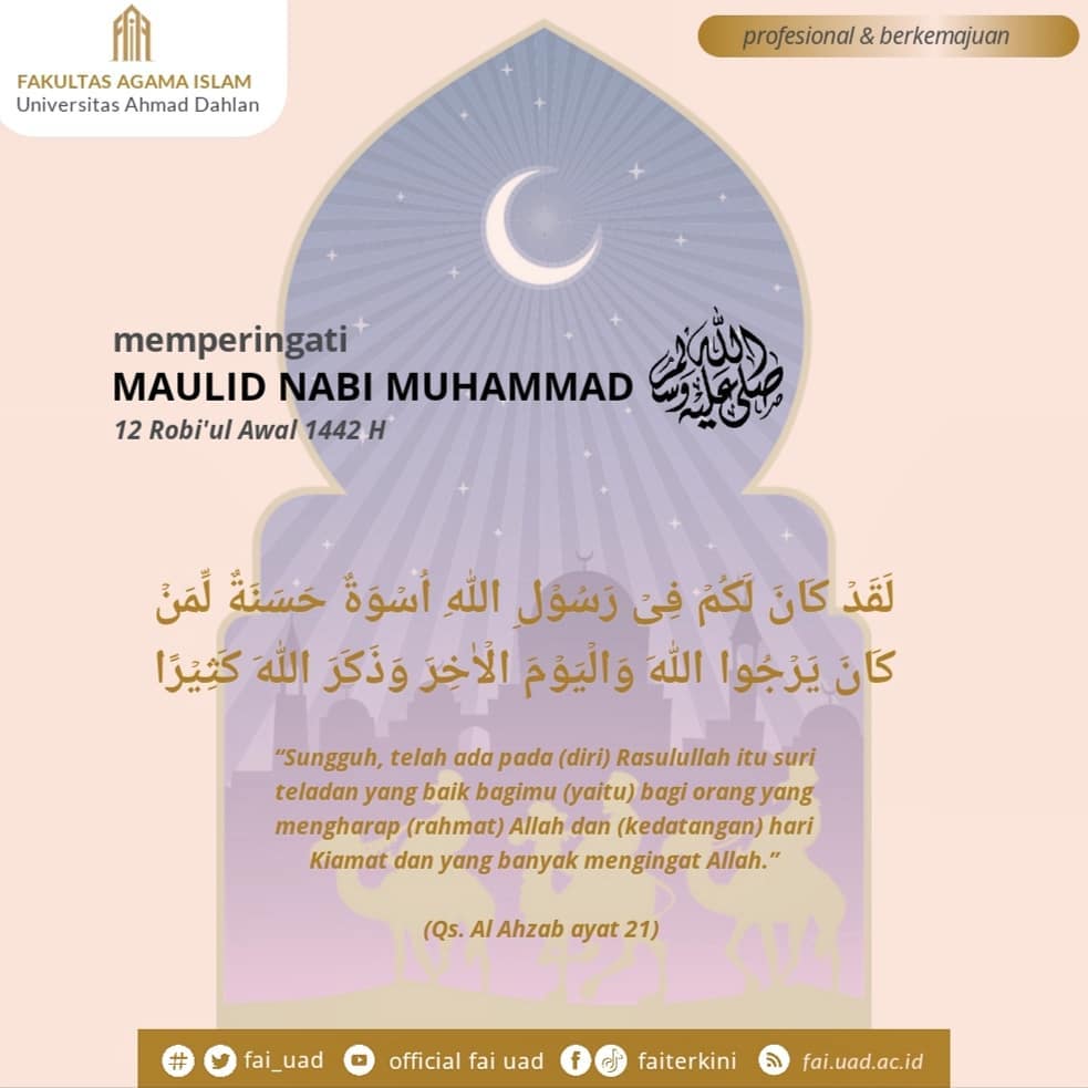 Selamat Memperingati Hari Maulid Nabi Muhammad SAW 12 Robi’ul Awal 1442 H