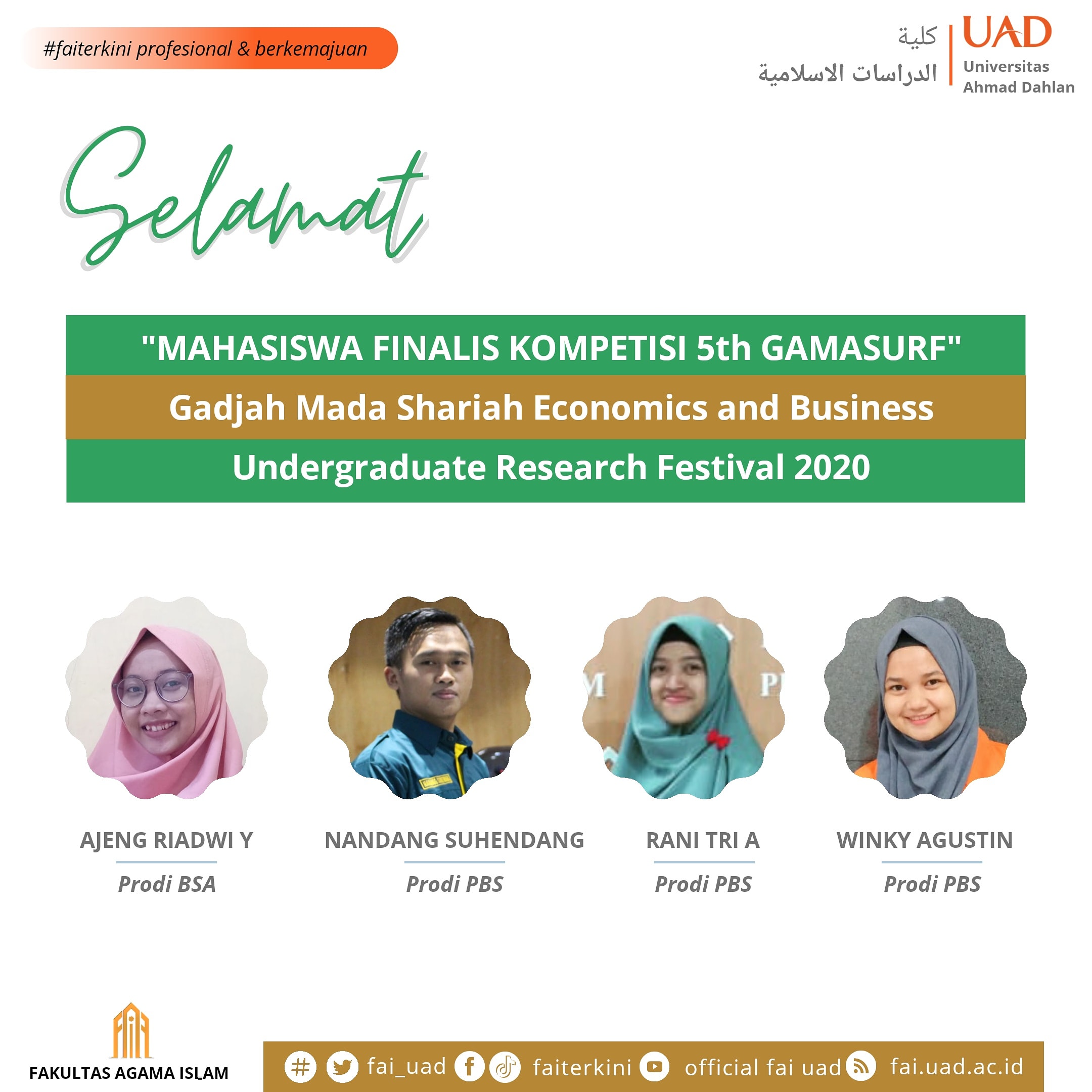 Mahasiswa FAI Jadi Finalis di  GAMASURF 2020