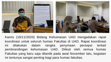 Humas FAI Ikuti Rapat Koordinasi Humas UAD 2020