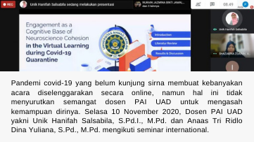 Dosen PAI UAD Jadi Presenter dalam Acara ISPEN 2020