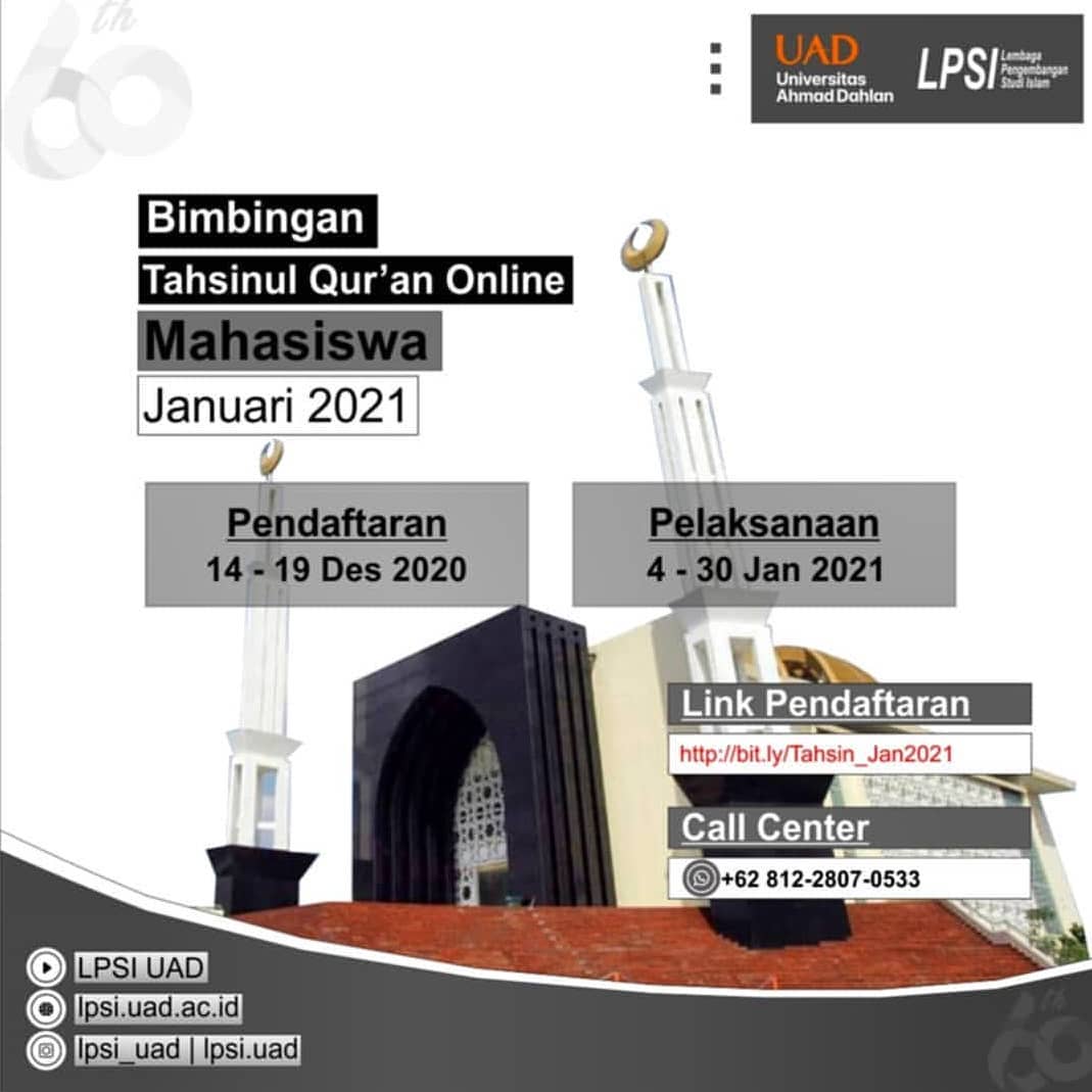 Info Kegiatan: Bimbingan Tahsinul Quran Januari 2021