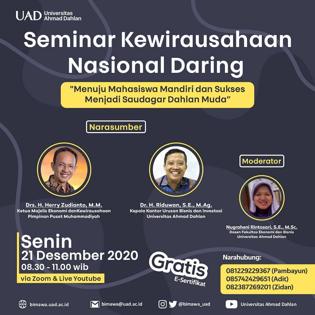 Info Kegiatan: Seminar Kewirausahaan Nasional Daring