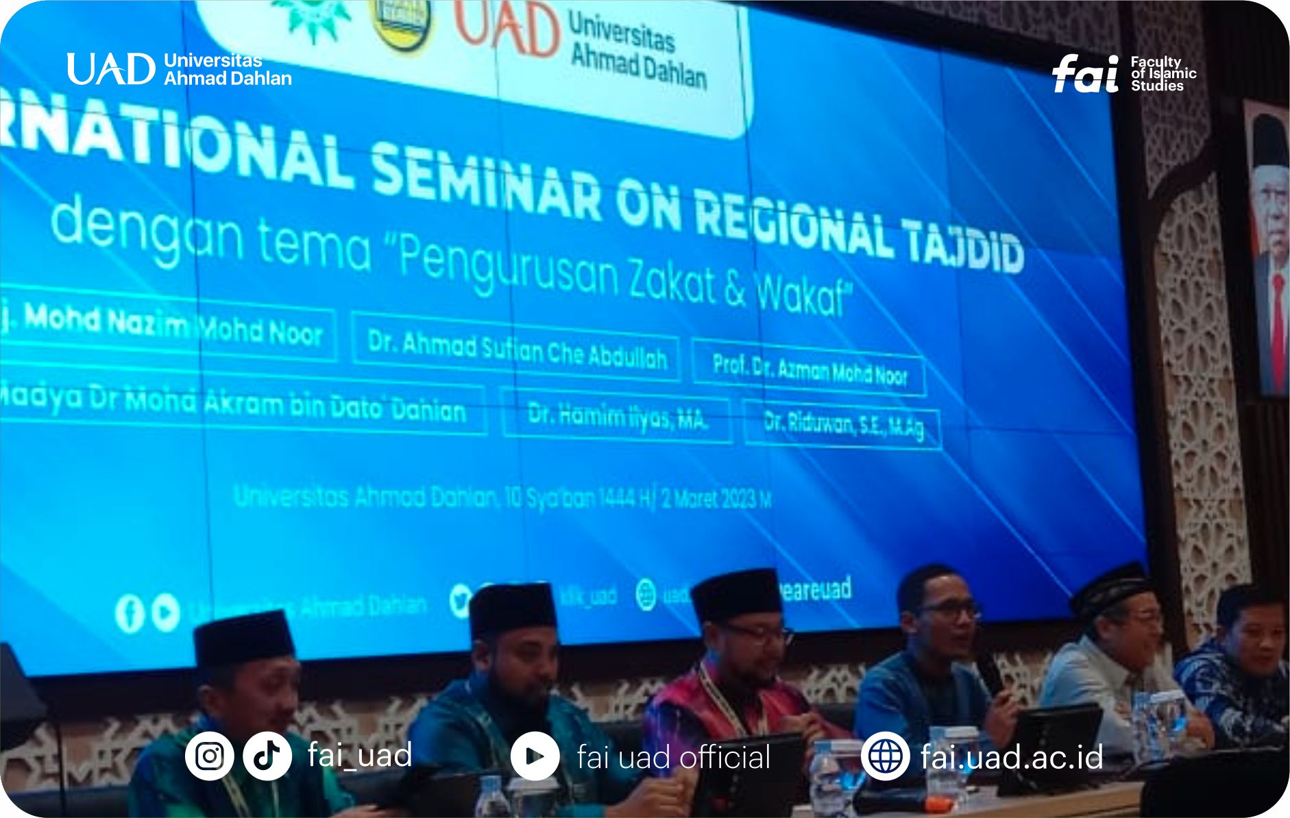 UAD Selenggarakan International Seminar on Regional Tajdid dengan Tema “Pengurusan Zakat dan Wakaf”