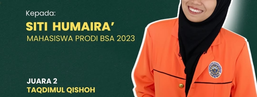 Siti Humaira Mahasiswa Prodi Bahasa dan Sastra Arab. (Dok. IG BSA)