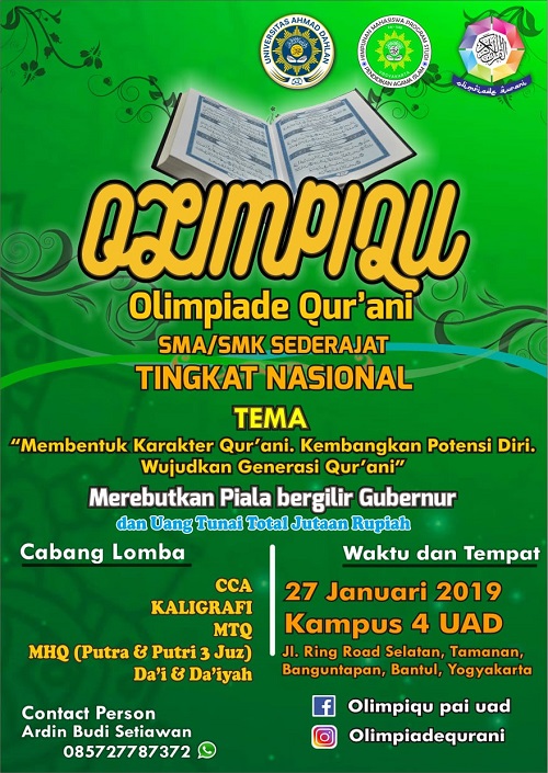 OLIMPIQU: Olimpiade Qur’ani SMA/SMK Sederajat Tingkat Nasional